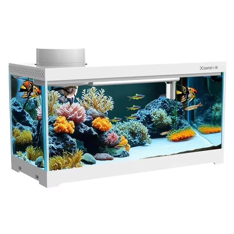 

Smart Fish Tank Automatic Feeding Eco-friendly Desktop Tank with Water Pump and Filter Box Small Living Room Made By Glass