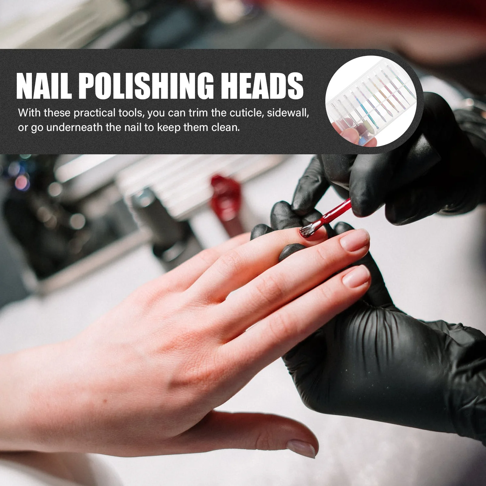 1 set 1 Set Grinding Heads Kit Manicure Drill Bits For Nail Polishing Pedicure Care Nail Art Tools Sanding Grinding Accessories