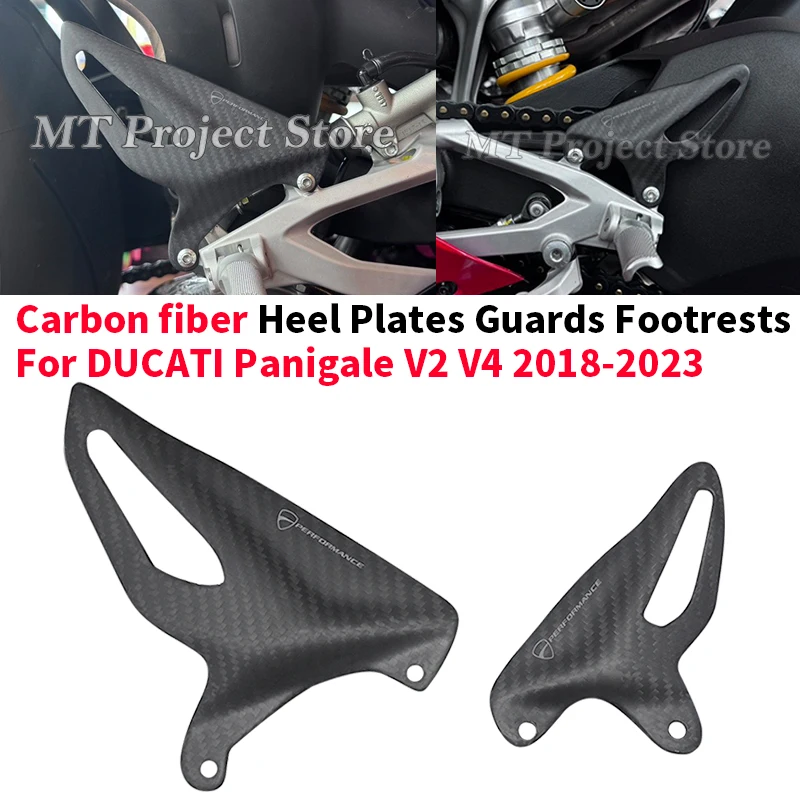 

For Ducati Streetfighter Panigale V2 V4 S R 2018 - 2023 2024 Carbon Fiber Footrest Guard Motorcycle Protection Side Plate