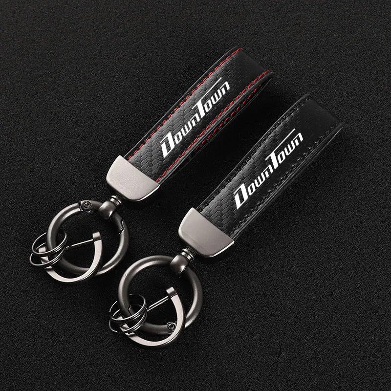 Leather Motorcycles keychain horseshoe buckle jewelry key chain for KYMCO DOWNTOWN 300 350 125  Accessories WITH LOGO