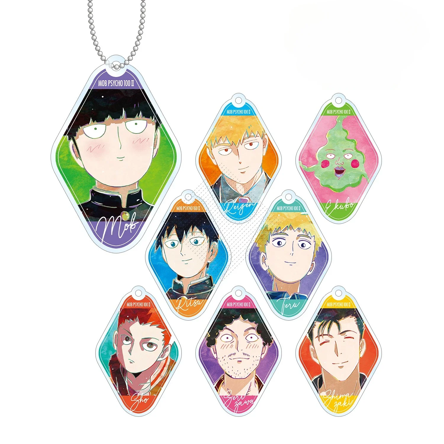 Anime Hanazawa Teruki Ekubo Kageyama Ritsu Shigeo Keychain Doll Acrylic Keyring Pendant for Gift