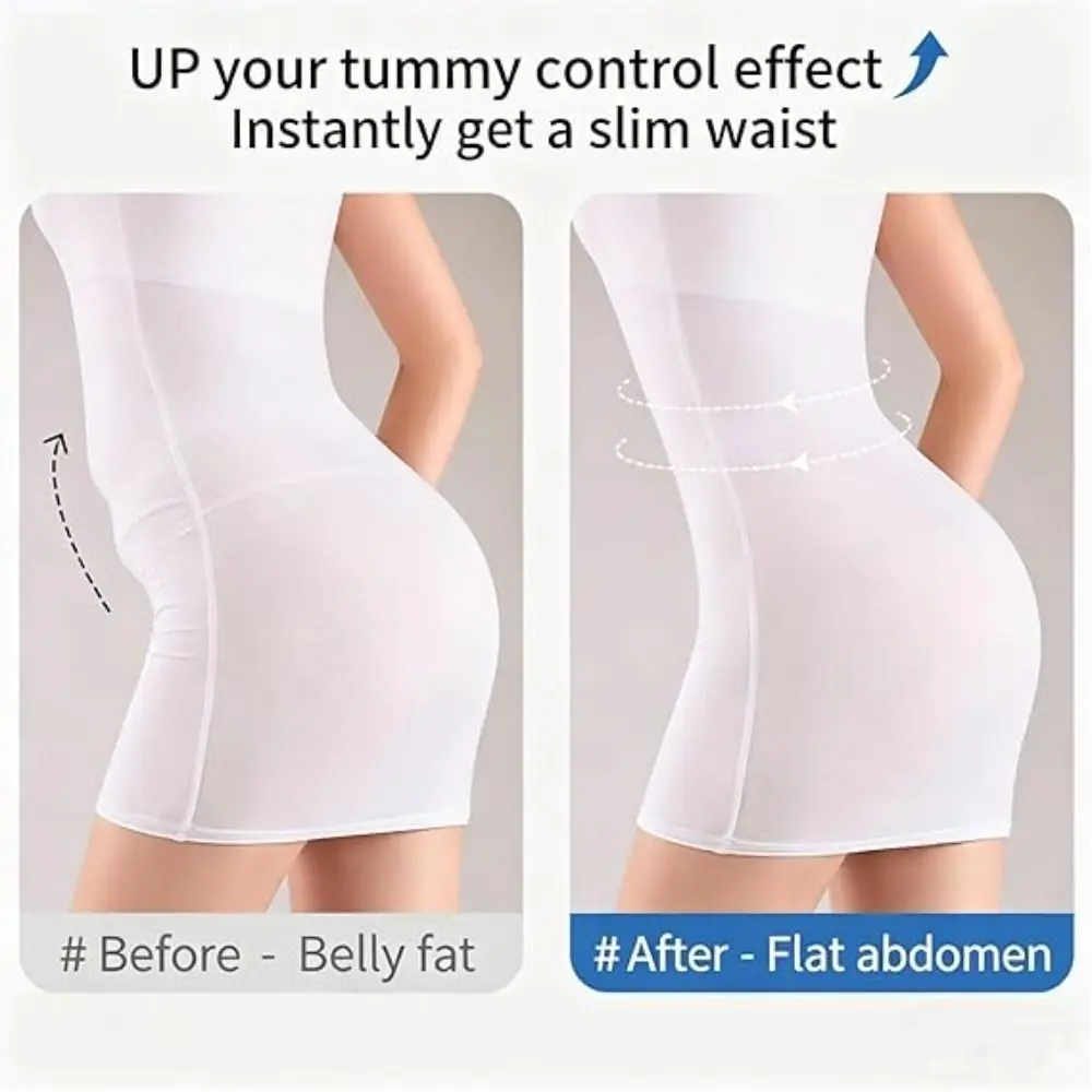 Ice Silk High-Waist Panties Tummy Control Seamless Slimming Lingerie Antibacterial Breathable Shaping Underwear for Women