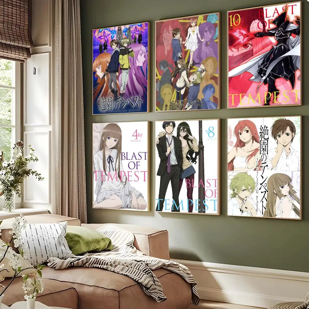 Blast of Tempest Anime Fantasy Poster Waterproof Sticky Wall Art Print For Bedroom Living Room Hallway Bar Home Decor