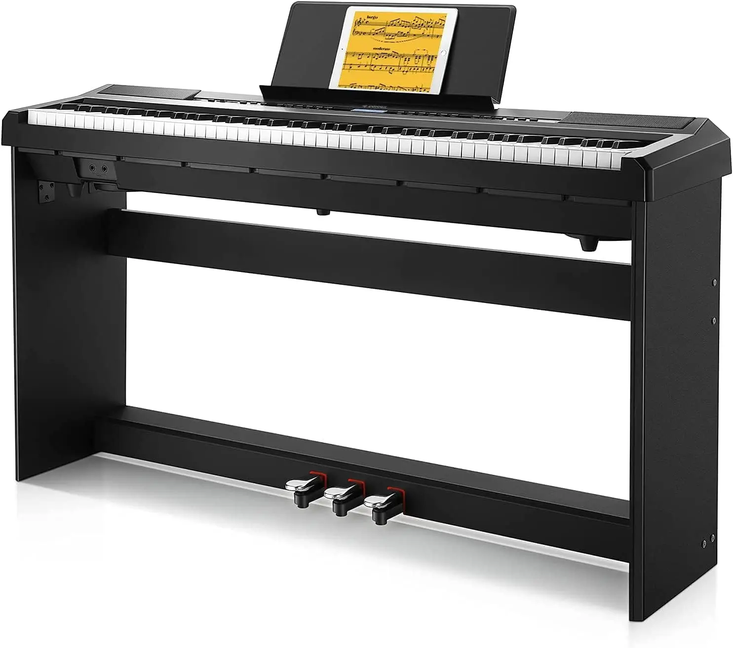 

DEP-20 Beginner Digital Piano 88 Key Full Size Weighted Keyboard, Portable Electric Piano with Furniture Stand, 3-Pedal U