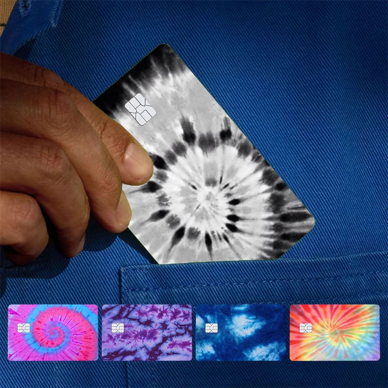 Tie Dye Trippy Cover Skin Sticker For Credit Card Bank Debit Bus Card Front Side