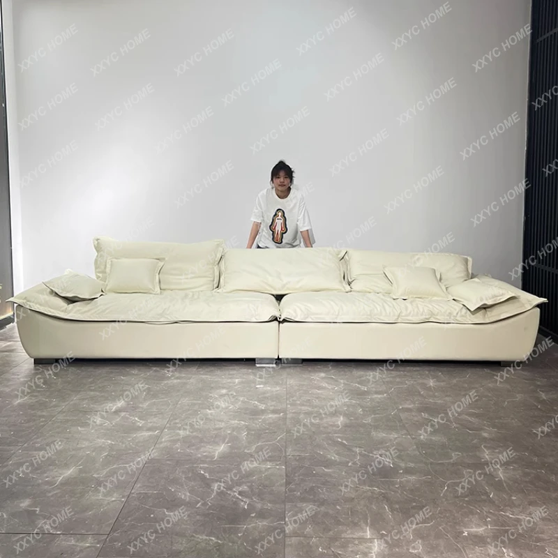 Minimalist Nordic Italian Sofa Fabric French Cream Sleeper Living Room Sofas Chaise Puffs Double