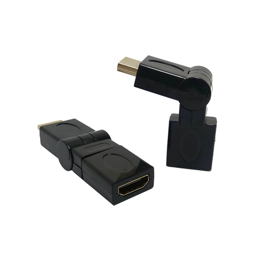 HDMI male to HDTV compatible female cable adapter converter for 3D 1080P HDTV XBOX PS3 DVD right angle 180 ° rotary extender