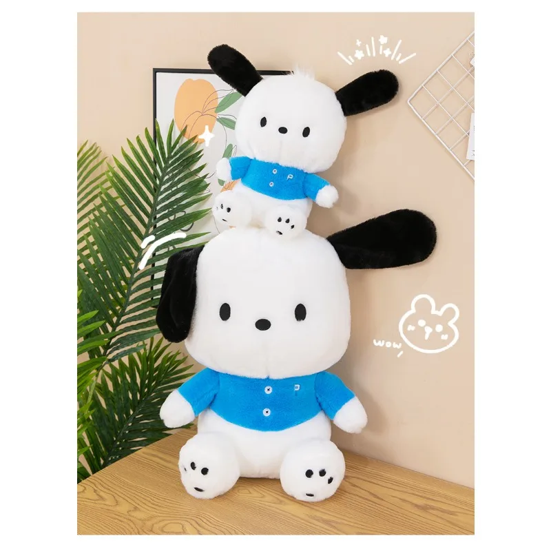 Sanrio-muñeco de peluche Pochacco auténtico, muñeco de Anime Kawaii, conejo, globo, temporada escolar, cachorro, 50CM, regalo de cumpleaños y