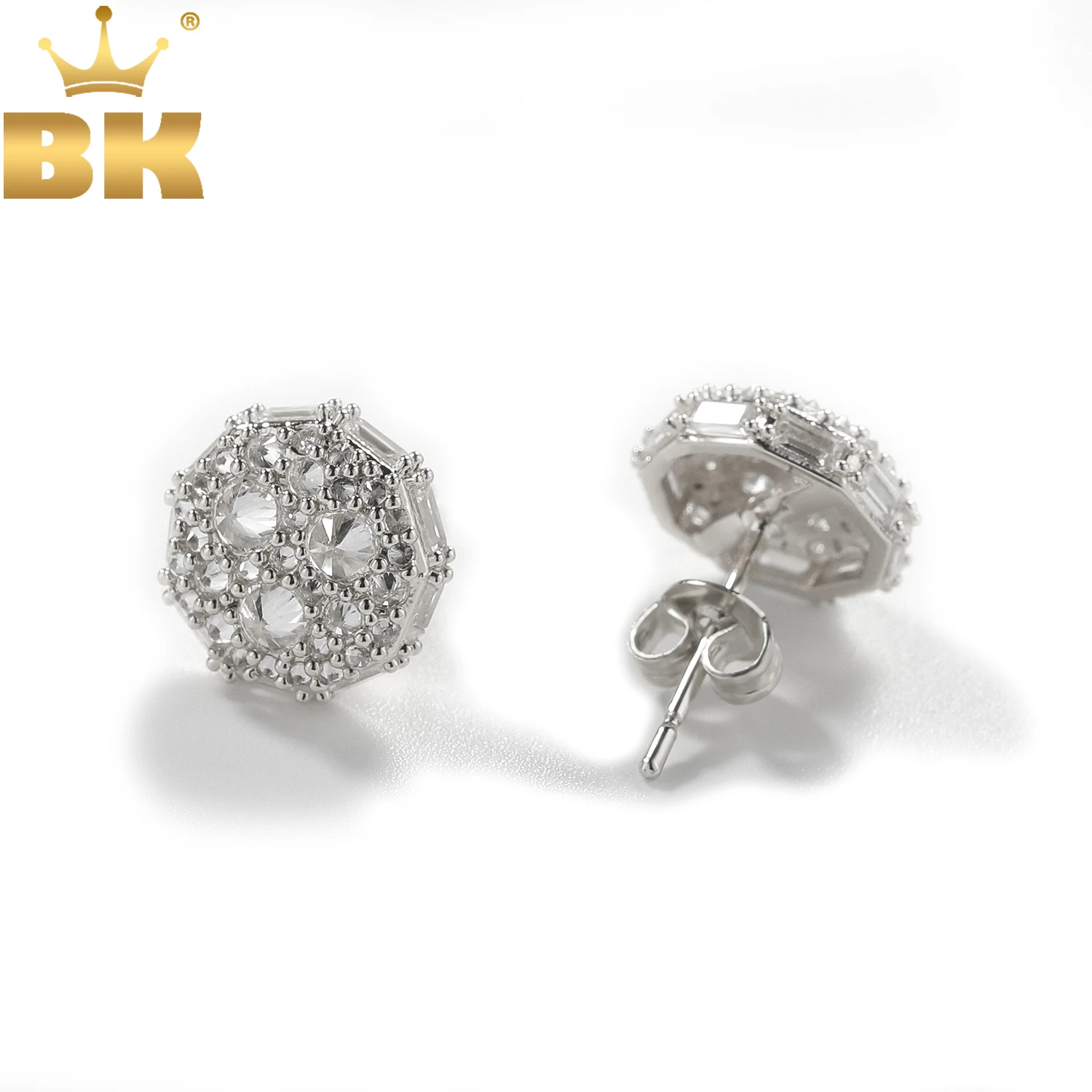 

THE BLING KING Polygon Shape Earrings Mixed Inlay Different Shape Cubic Zircon Bling Studing Earrings Fashion Jewelry Gift