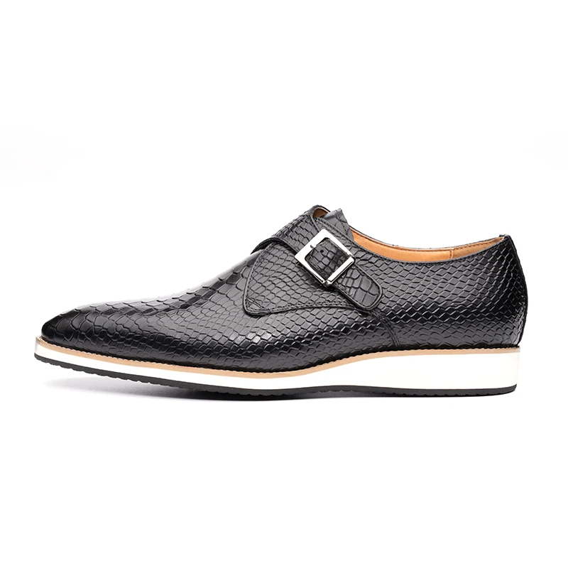 Casual Men Shoes New Fashion Genuine Leather Business Office Natural Handmade Comfortable Buckle Classic Monk Style Men\'s Shoe