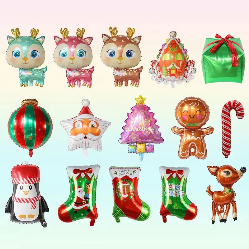 Christmas Foil Santa Claus Balloons Snowman Elk Christmas Tree Balloons for Xmas Inflatable Party Decorations Home Party Decor