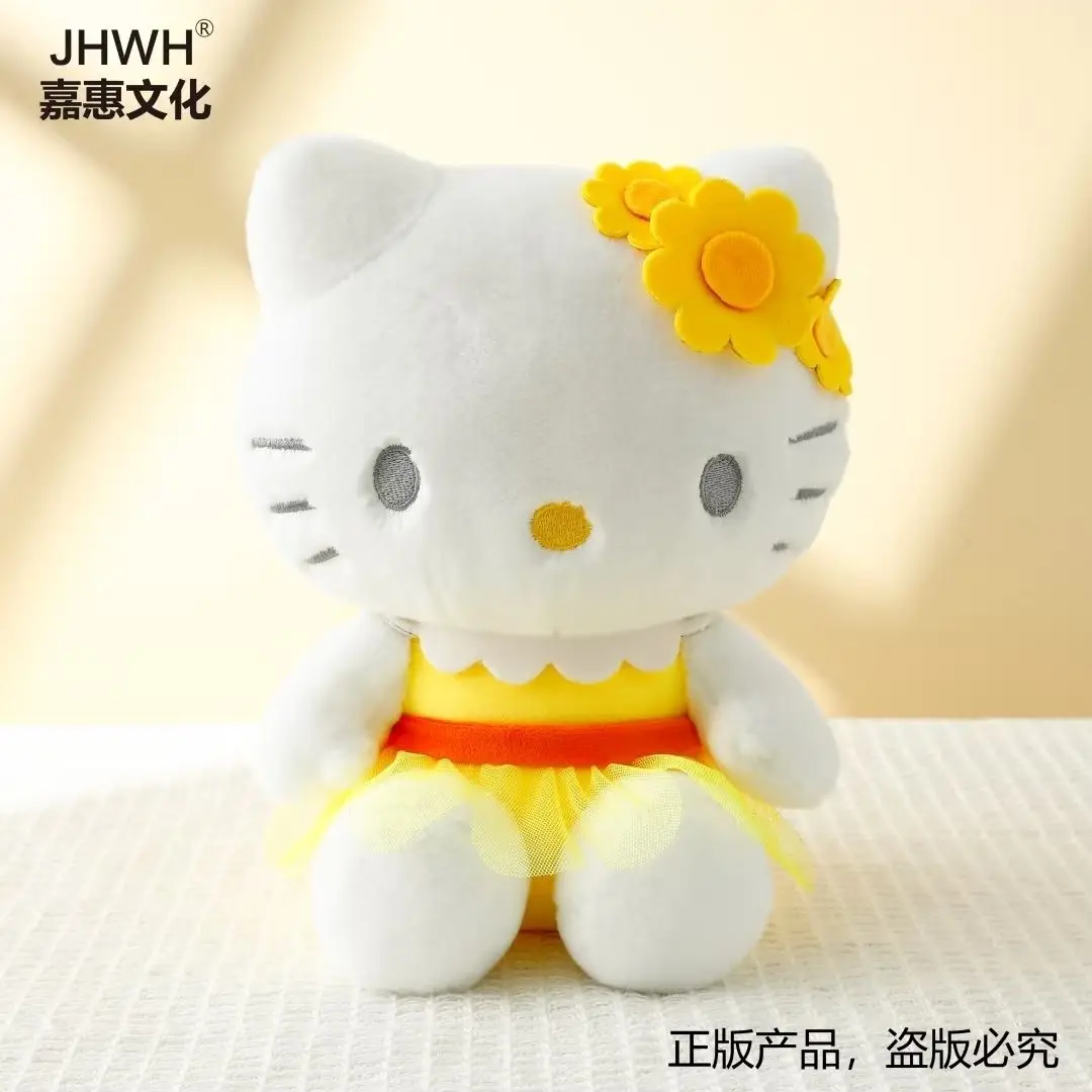 

Лицензионная плюшевая кукла Sanrio Hello Kitty, очаровательная мягкая игрушка в виде котенка, подарок-сюрприз на день рождения для девочек, декор для спальни