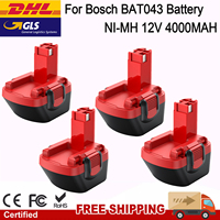 For Bosch 12V 4.0Ah Ni-MH Battery Replacement For Bosch Drill BAT043 BAT045 BAT120 GSR 12 VE-2 2607335709 2607335557 Power Tools