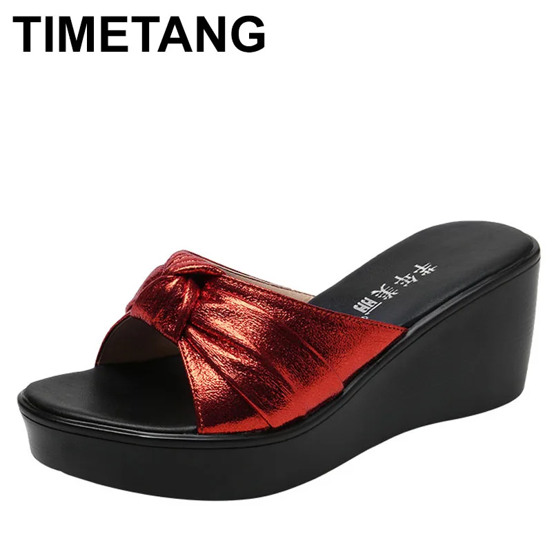 High quality summer wedge sandals for women 6cm mid heel new 2024 size 34 35 40 platform open toe elegant shoe black gold red