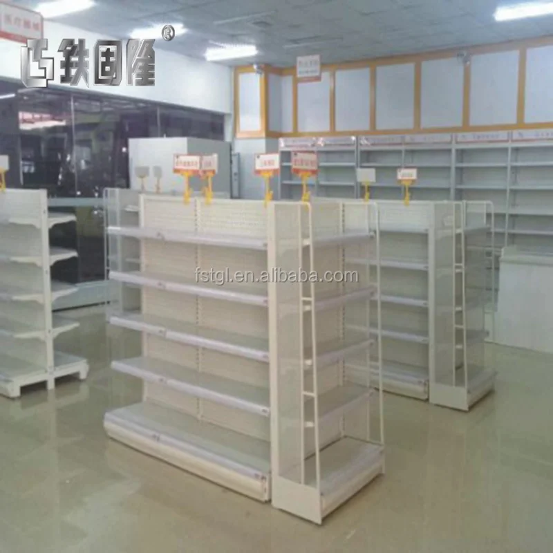 

[Customized]Pharmacy Display Shelves Freestanding Single Sided Multi-Layer Steel Wooden Drugstore Retail Store