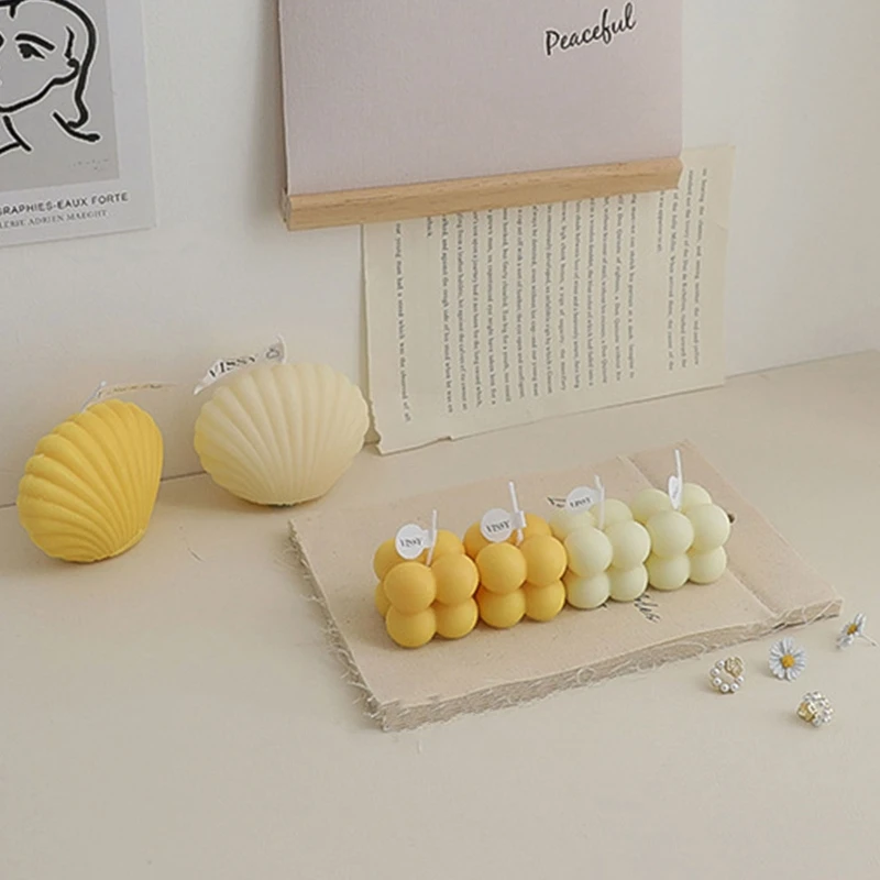 Small Scented Candle Mini Cube Bubble Shaped Wax Candles Aromatherapy for Home Bedroom Wedding Festival Party Decoration Aesthet