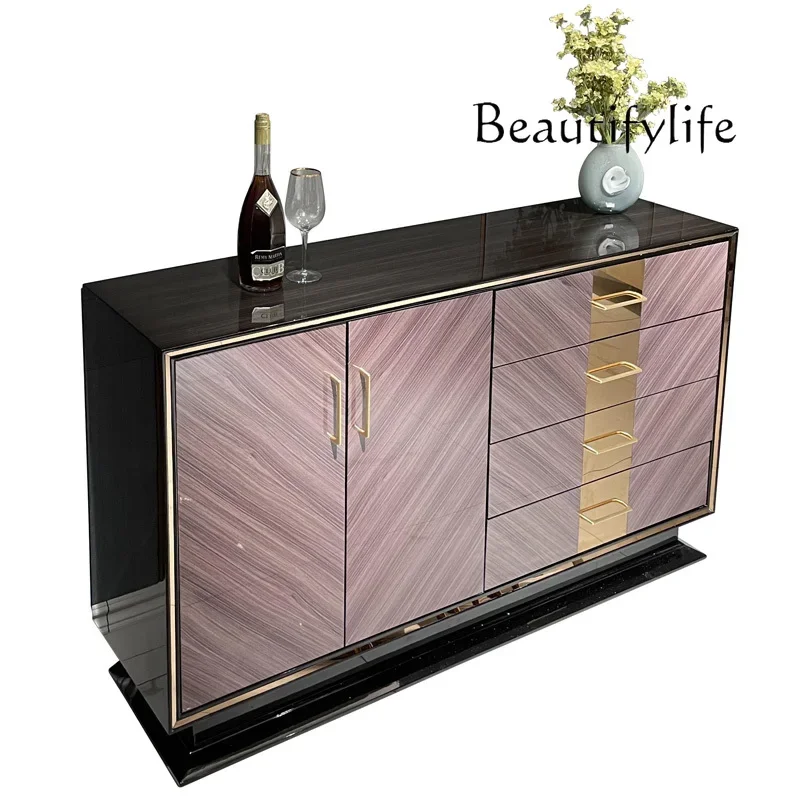 

Italian light luxury bedroom TV cabinet entrance minimalist solid wood dining side cabinet high-end