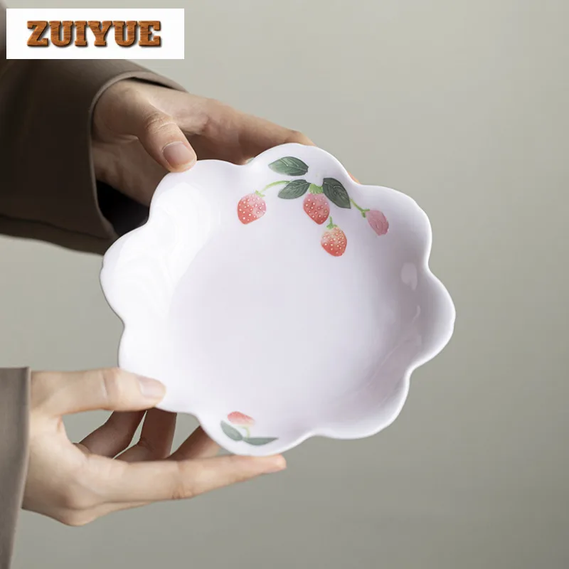 

Ручной рисунок клубничного цветка в форме подшипника, держатель для горшка, винтажный стол для сухого заваривания, поднос для чая, бытовые чайные услуги, коллекция ремесел