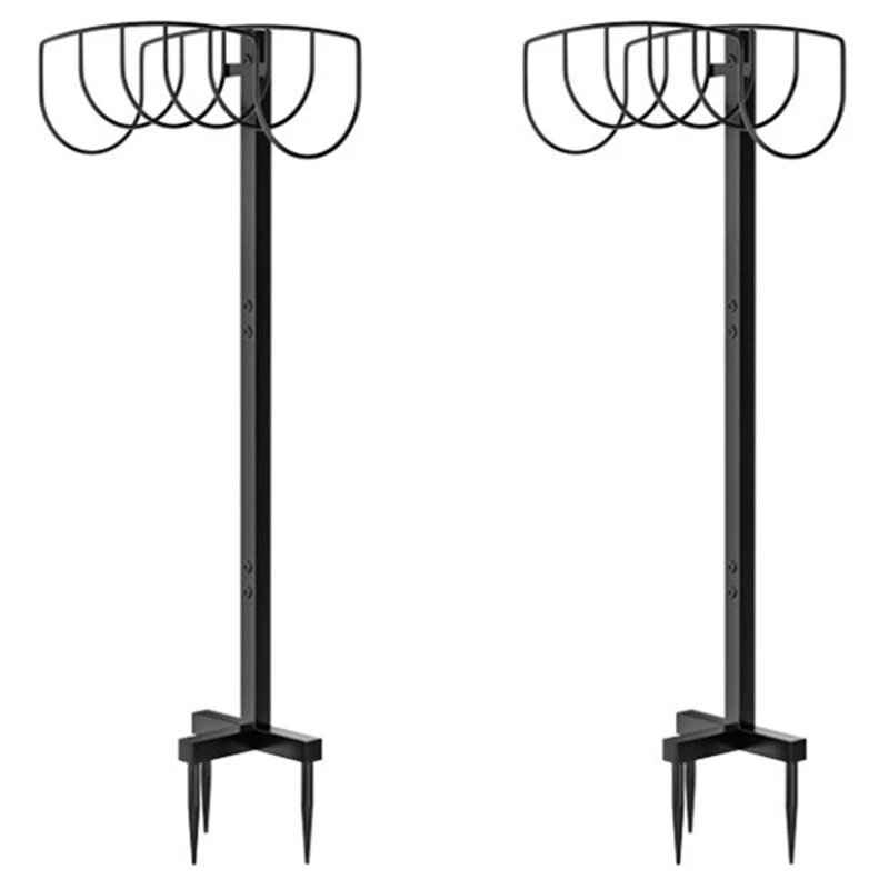 2X Garden Water Hose Holder-Detachable Hose Stand Heavy Duty Metal Hose Hanger,Garden Hose Holder Storage Hose Rack