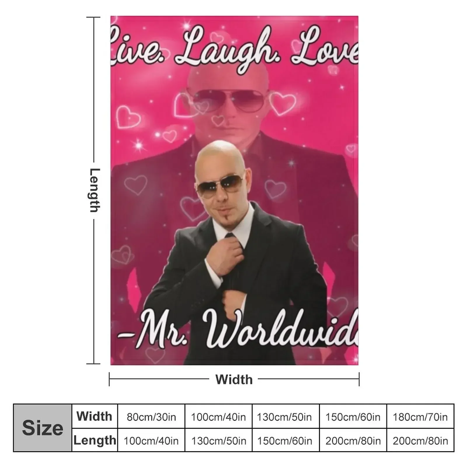 mr worldwide live. laugh. love. Throw Blanket Furrys Sofa Blankets