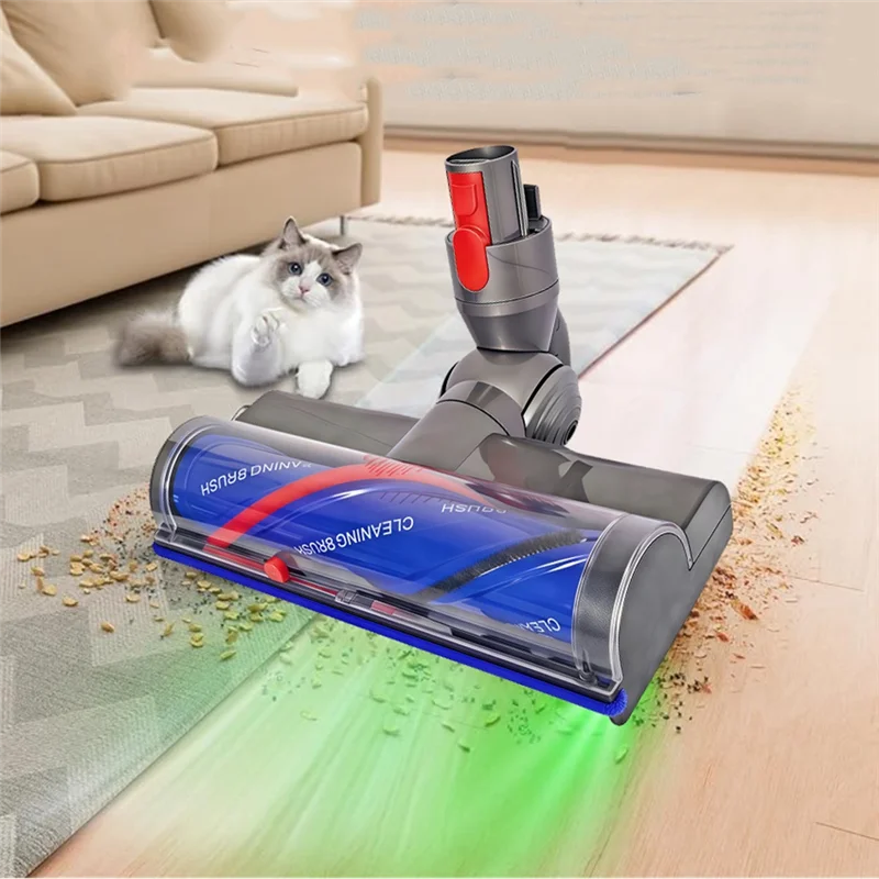 A83G-Quick-Release Anti-Tangle Cleaner Head For Dyson V7 V8 V10 V11 V15 Vacuum Attachments With LED Dust Detection
