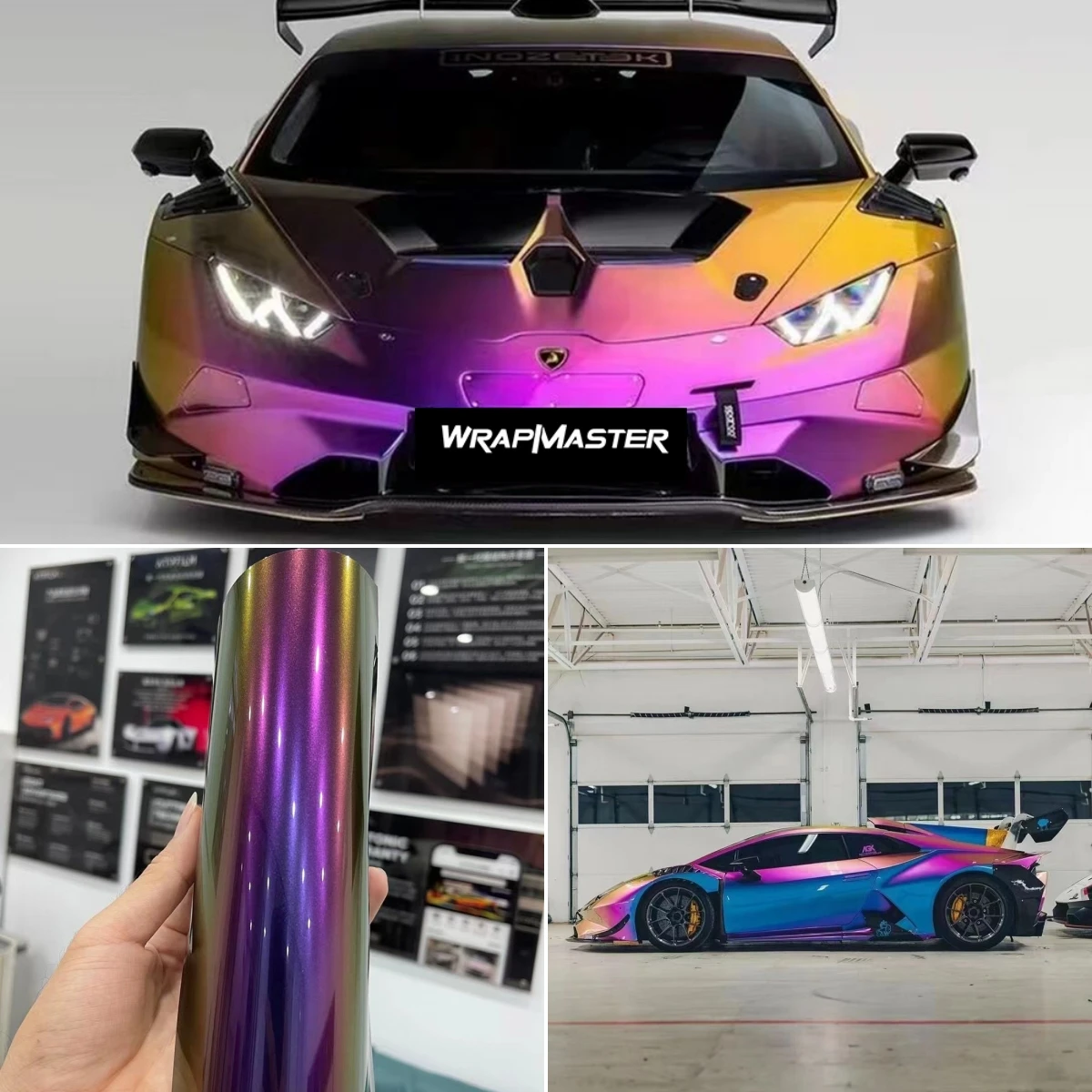 Easy to Install Premium PET Car Wrap Film Stretchable Auto Vinyl Car Body Film Removable Bubble‑Free Purple