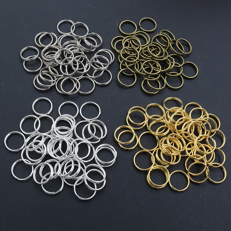 200 teile/los 4 6 7 8 10mm Offene Biegeringe Doppel Schleifen Gold/Silber Überzogene Split Anschlüsse Für schmuck Machen Liefert DiY