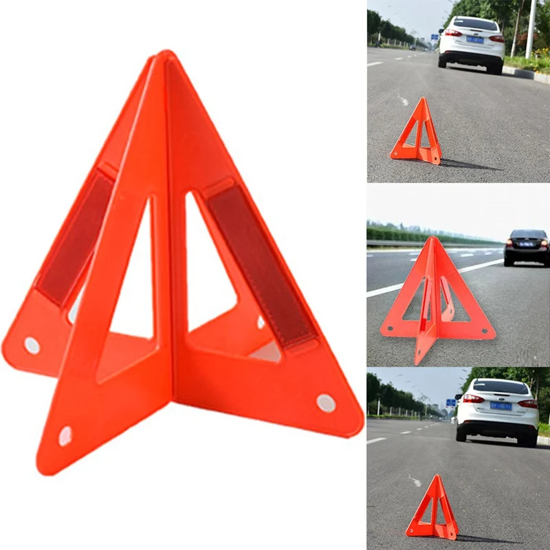 Car Emergency Breakdown Warning Triangle Reflective Safety Hazard Car Tripod Foldable Stop Sign Reflector Cars Stop Sign Stand