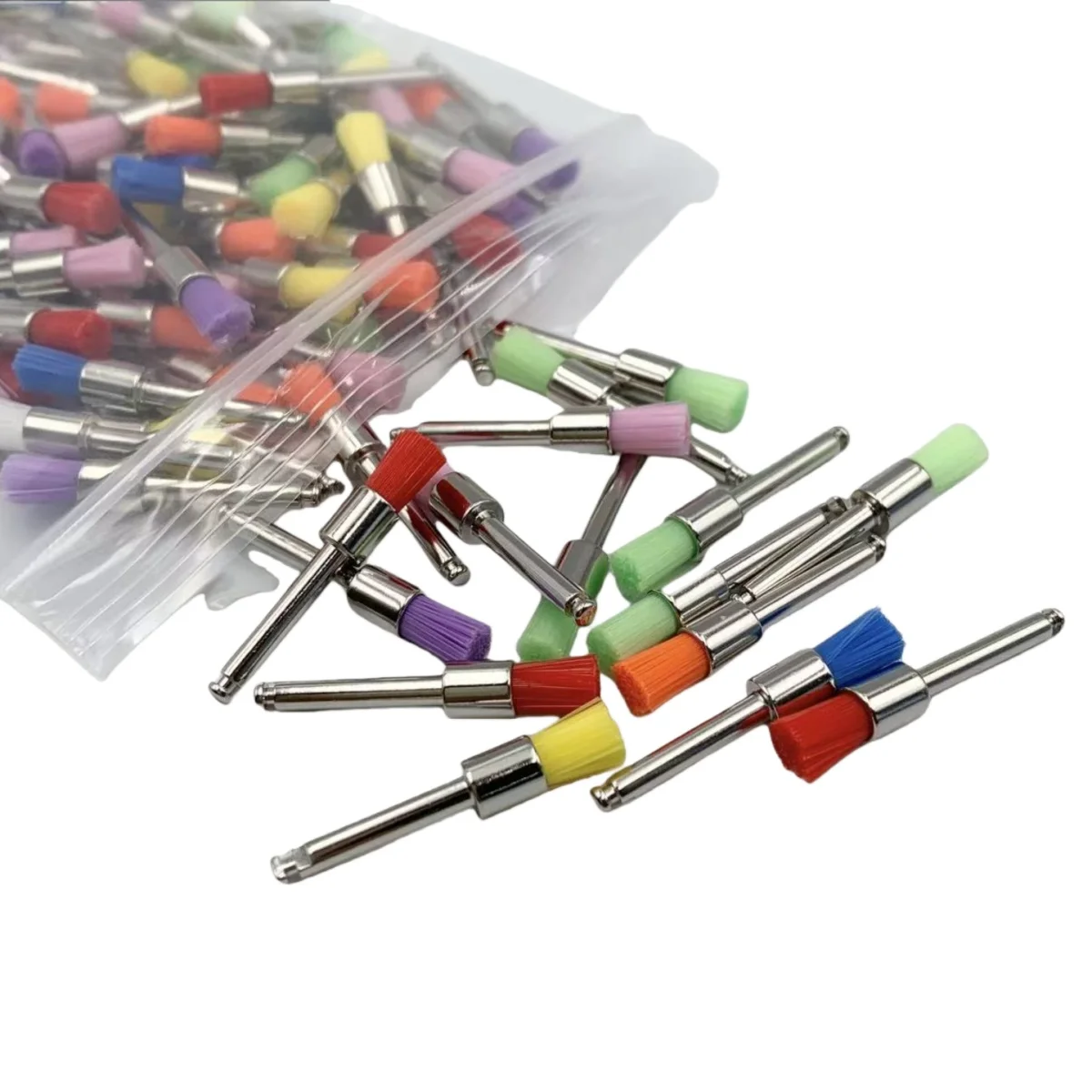 100Pcs Disposable Dental Prophy Brushes Nylon Flat Head RA Latch Polisher for Teeth Stain Removal Polishing Dentist Materials view 4