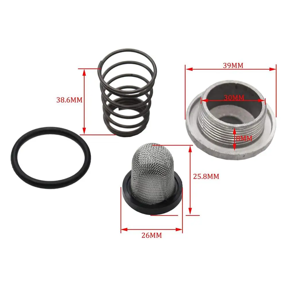 1 Set Oil Drain Plug Kit With Spring Filter Scooter Oil Filter Drain Screw Gy6 50 80 Gy6125/150 Engine Accessories Dropshipping