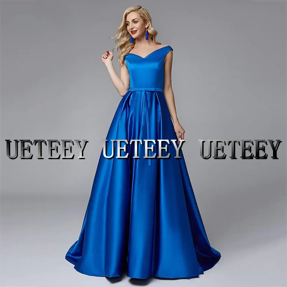 Robe de demoiselle d'honneur trapèze élégante, personnalisée, col en V, sans manches, longueur au sol, robes de soirée de mariage, dos à lacets pour femmes