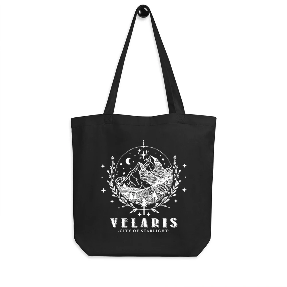 Velaris miasto Starlight torba z Tote, ACOTAR Tote, nocny sąd Sarah J msza, Velaris Tote Bag, dom wiatru, półksiężyc miasta