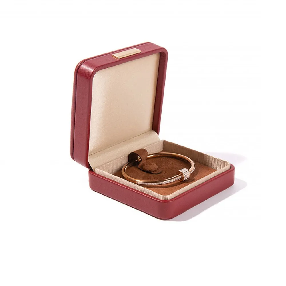 PU Leather Jewelry Packaging Box with Gold Buckle