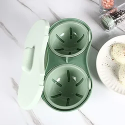 Microwave Oven Egg Poacher 2 Grid Plastic Egg Cooker with Lid for Easy Boiled Eggs and Household Eggs Cooking Kitchen Gadgets