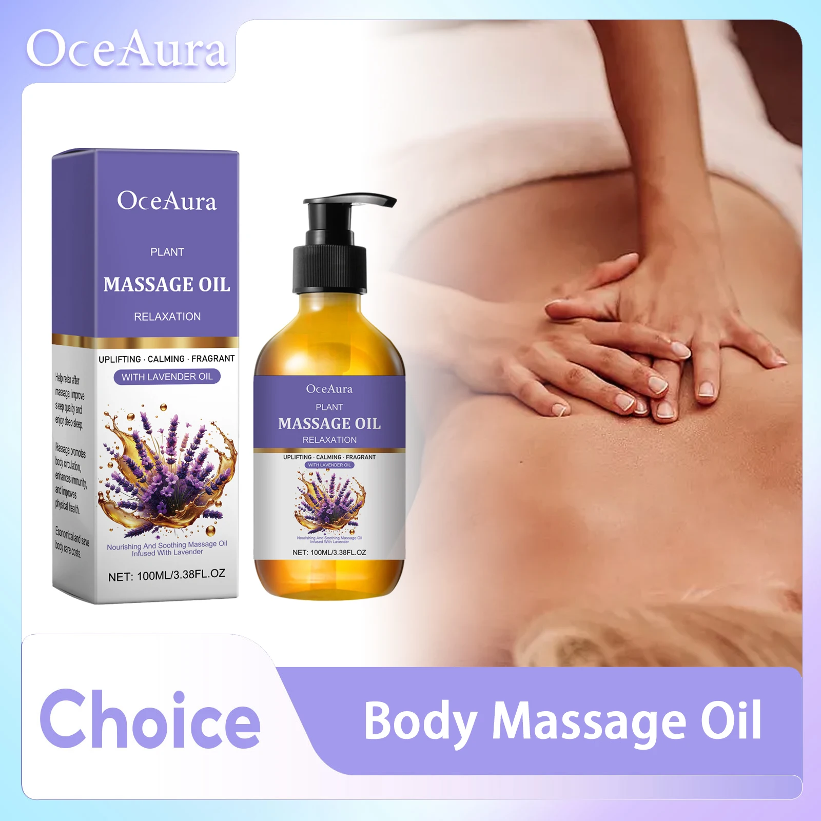 Lavender Essential Oil Moisturizing Skin Aromatherapy Improve Sleep Relieve Stress Anxiety Relaxing Body Massage Oil For Spa
