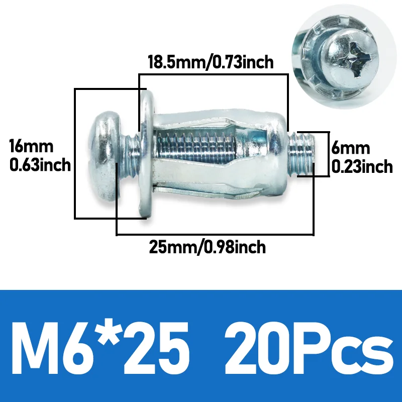 M6x25  20pcs
