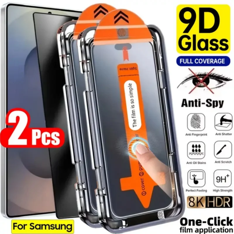 2Pcs Dust Free Installation Privacy Screen Protector for Samsung Galaxy S26 S25 S24 S21 S22 S23 Ultra Plus Anti-spy Glass