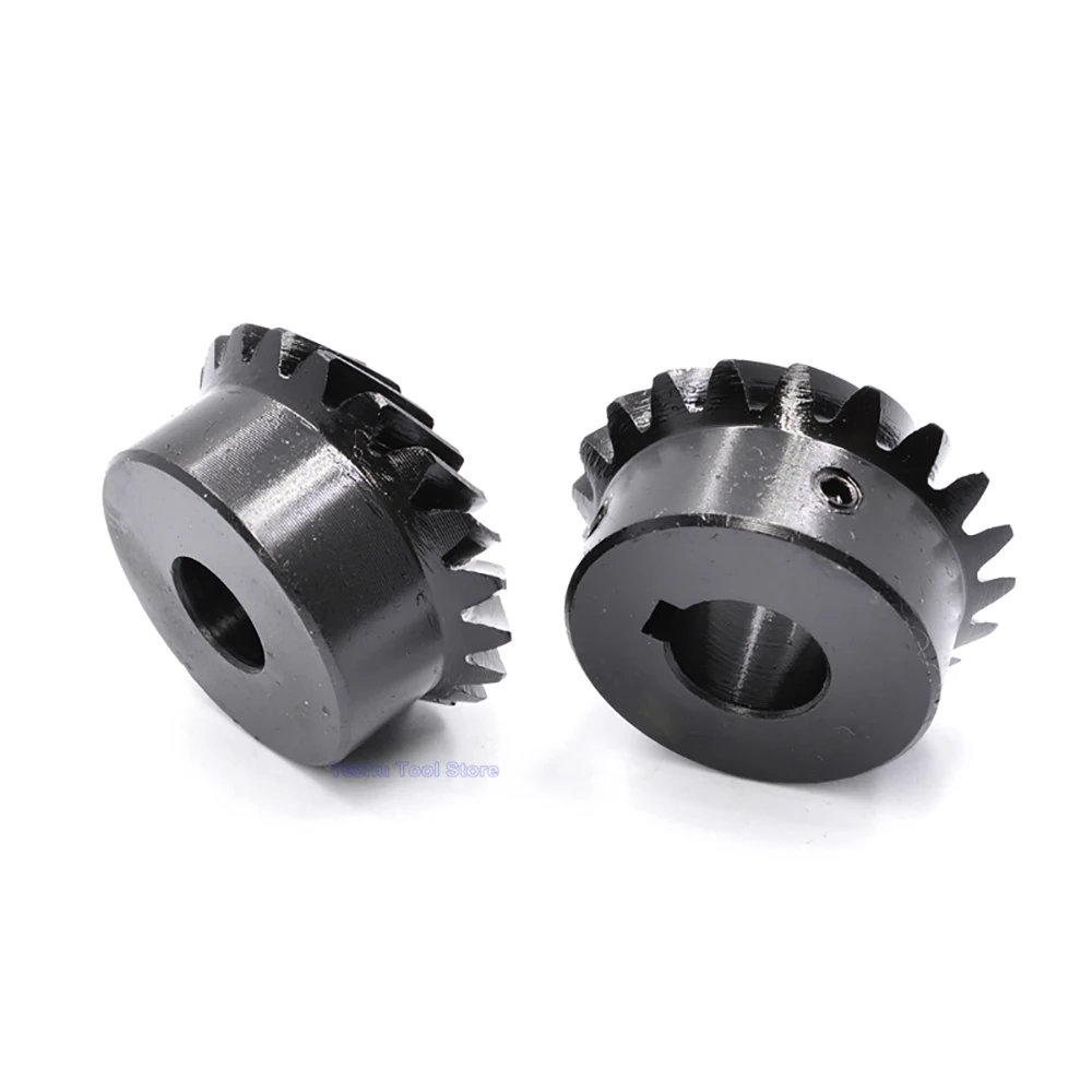 1 Pair 45# Steel Spiral Bevel Gear 1.5 Mold 20 Teeth 25 Teeth 30 Teeth 1 Set Left-hand And Right-hand Bevel Gear Keyway Bore
