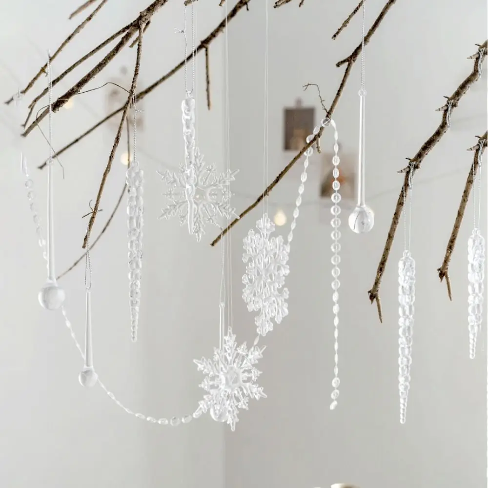 

Набор из 6 акриловых подвесок: прозрачные имитации сосулек, снежинок и реалистичных капель воды