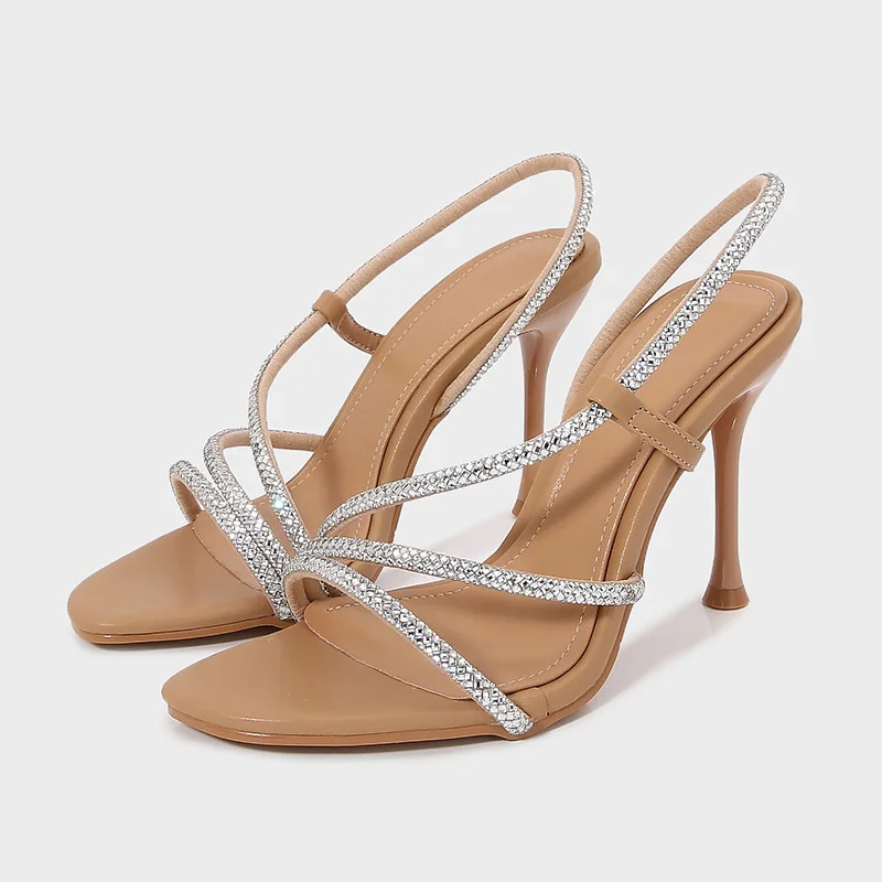 

Sexy Rhinestone Mesh High Heels Women Bowknot Pointed Toe Pumps Hollow Crystal Elegant Designer Banquet Party Shoe Women Tacones