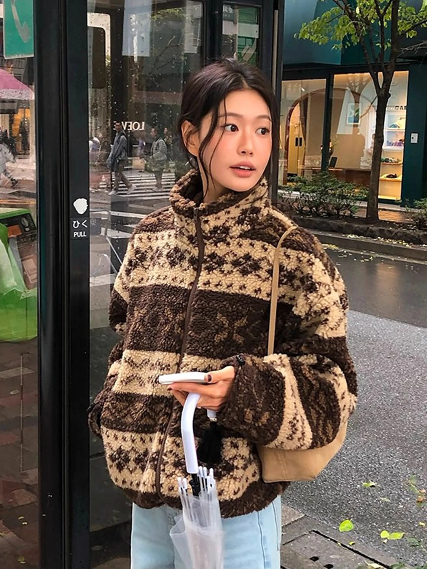 Damski płaszcz z ciepłego futra jagnięcego, ocieplany bawełną, luźny, ze stójką, idealny na zimę, nowy, retro, w stylu koreańskim.