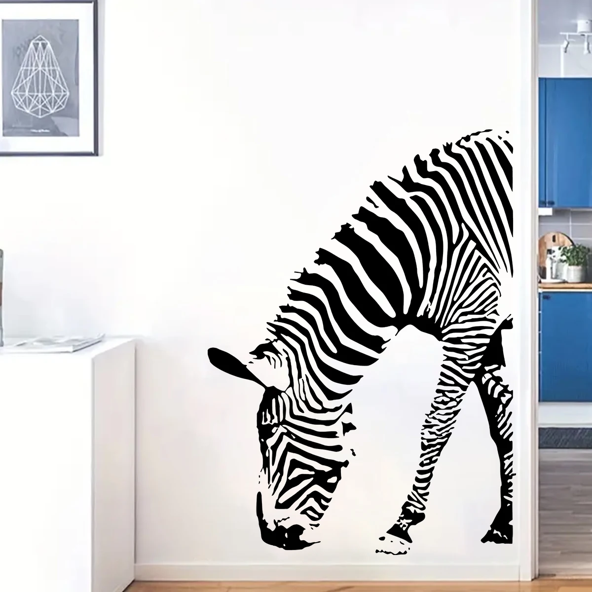 Simulate Black and White Zebra Art Wall Stickers Removable for Bedroom Living Room Foyer Background Decoration Wall Decal