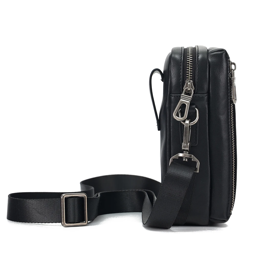 Koeienhuid Forens Crossbody Enkele Schoudertas Multifunctionele Heuptas Echt Lederen Mode Crossbody Tas Heren Tas