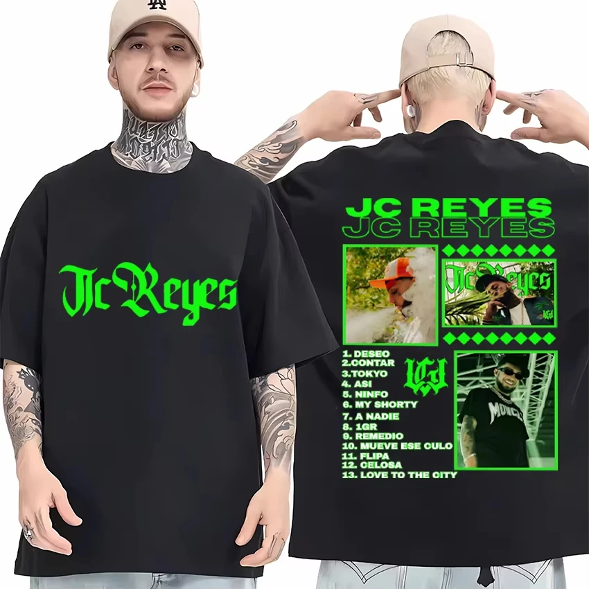 مغني الراب Jc Reyes Nacer De Nuevo خمر تي شيرت الرجال النساء الساخن موضة المتضخم 100% ملابس قطنية قصيرة الأكمام للجنسين تي شيرت