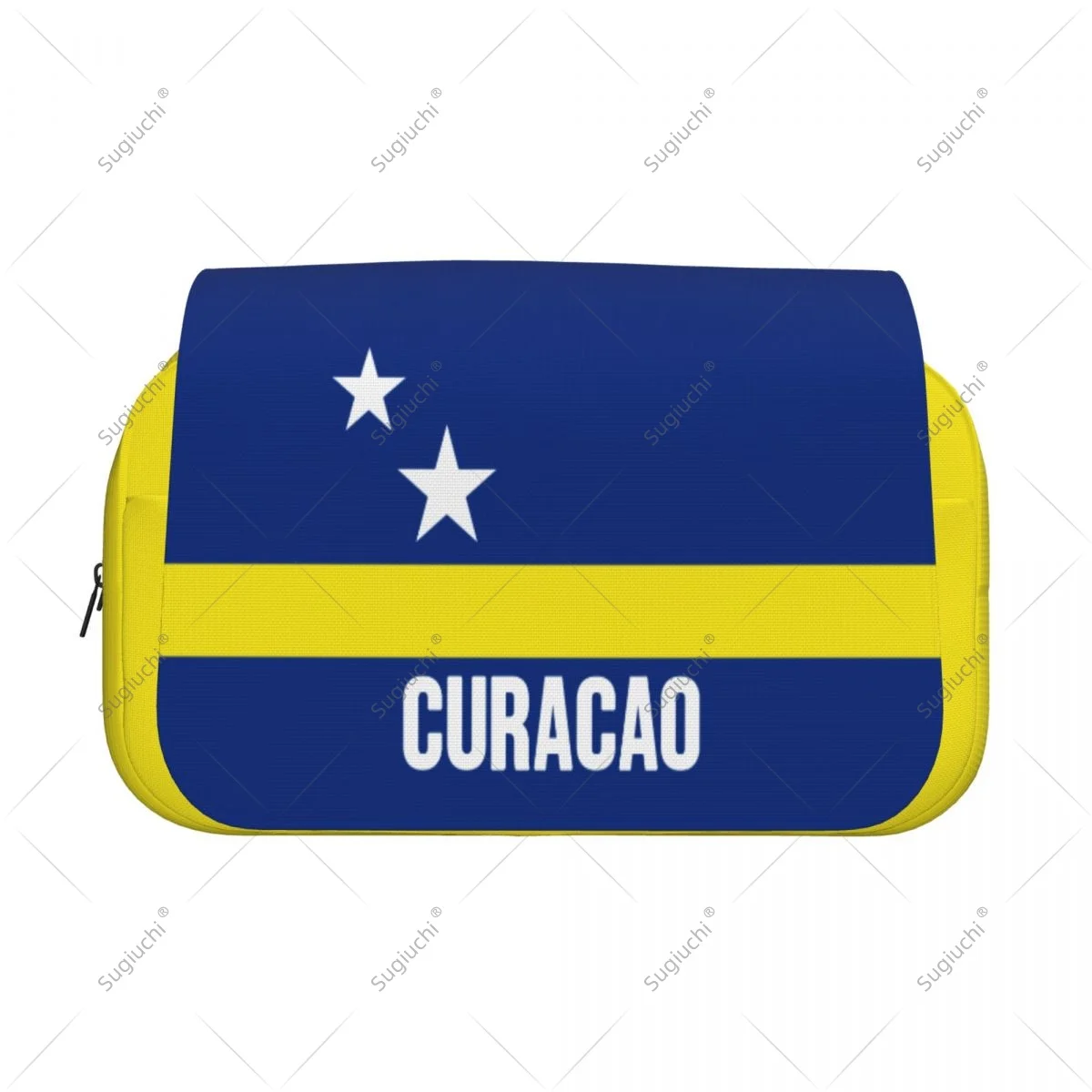 صندوق رصاص مقص أكياس ثلاثية الأبعاد علم كوراكاو طبقة مزدوجة أكسفورد القماش القرطاسية تخزين القلم #2