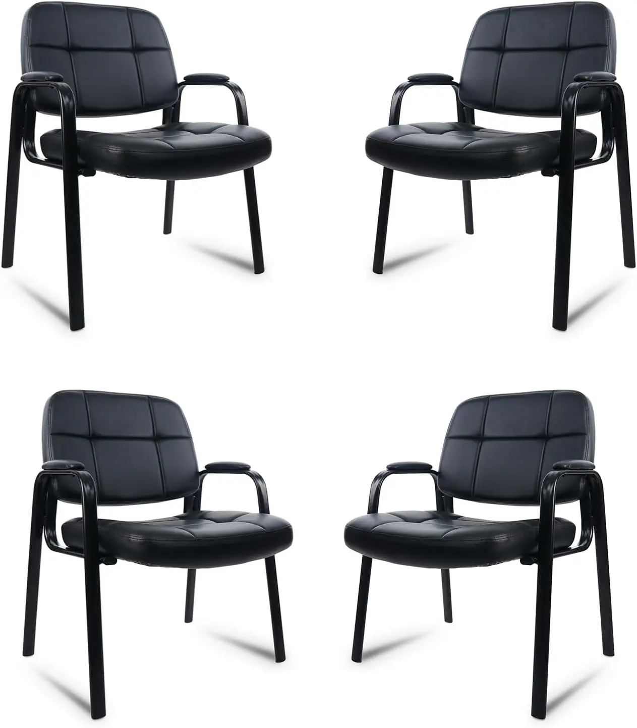 

Кресло для посетителей офиса для высоких и крупных людей, до 180 кг, кожаное, для зала ожидания, без колесиков, с мягкими подлокотниками, для пожилых людей, для дома