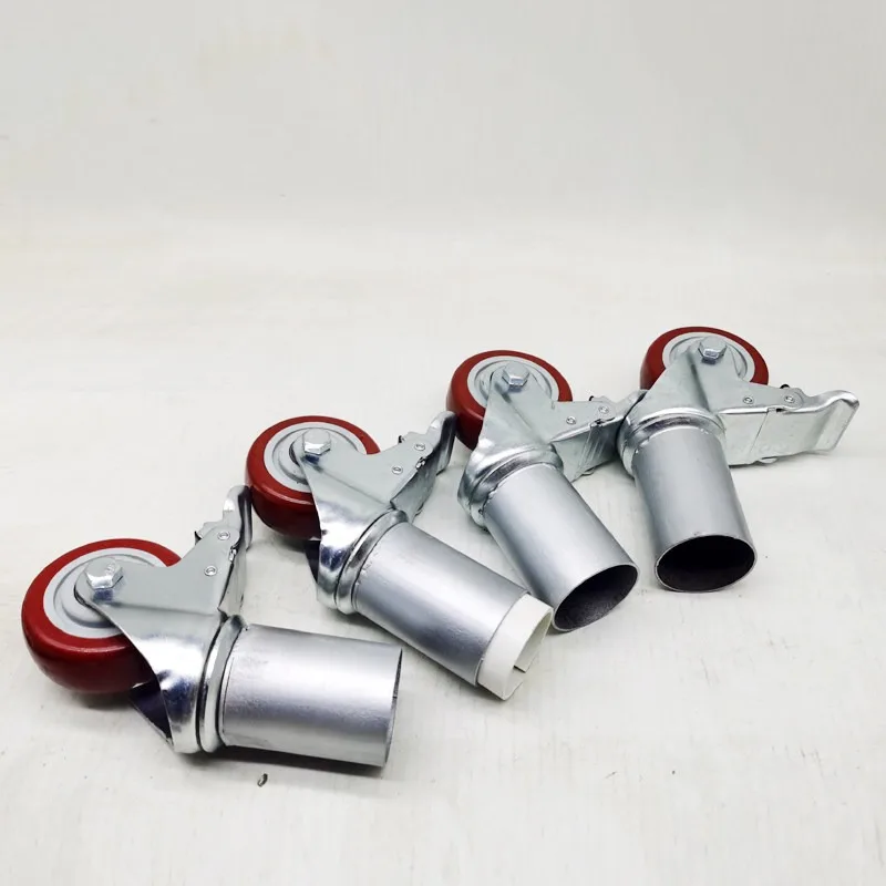 Silent round Sleeve Swivel Casters Tube Insert Wheels for Kindergarten Bed Workbench Square Tube Table - Smooth Moving Casters