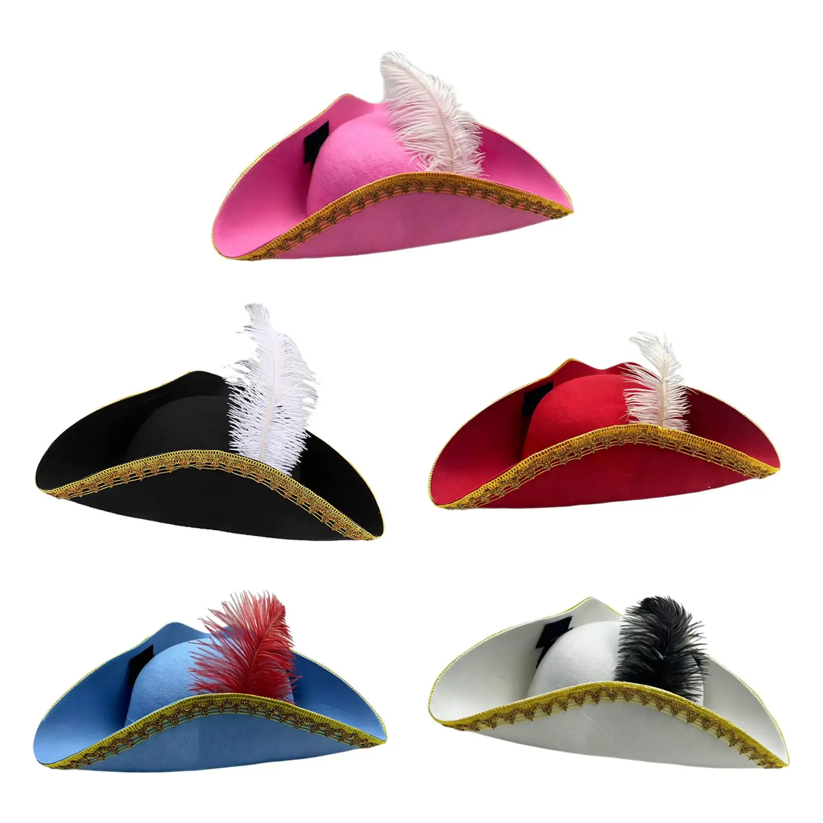 

Pirate Hat Gift Stage Performance for Adults Multipurpose Women Men with Feather