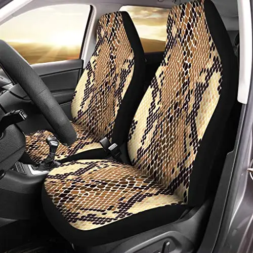 Snake Car Seat Covers  in 2 packs fit most auto accessories printed generic front seat covers