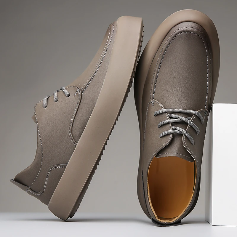 

Men Spring and Autumn New Business Leisure Derby Shoes Thick Soled Breathable Fashionable Retro Youth Sports Shoes